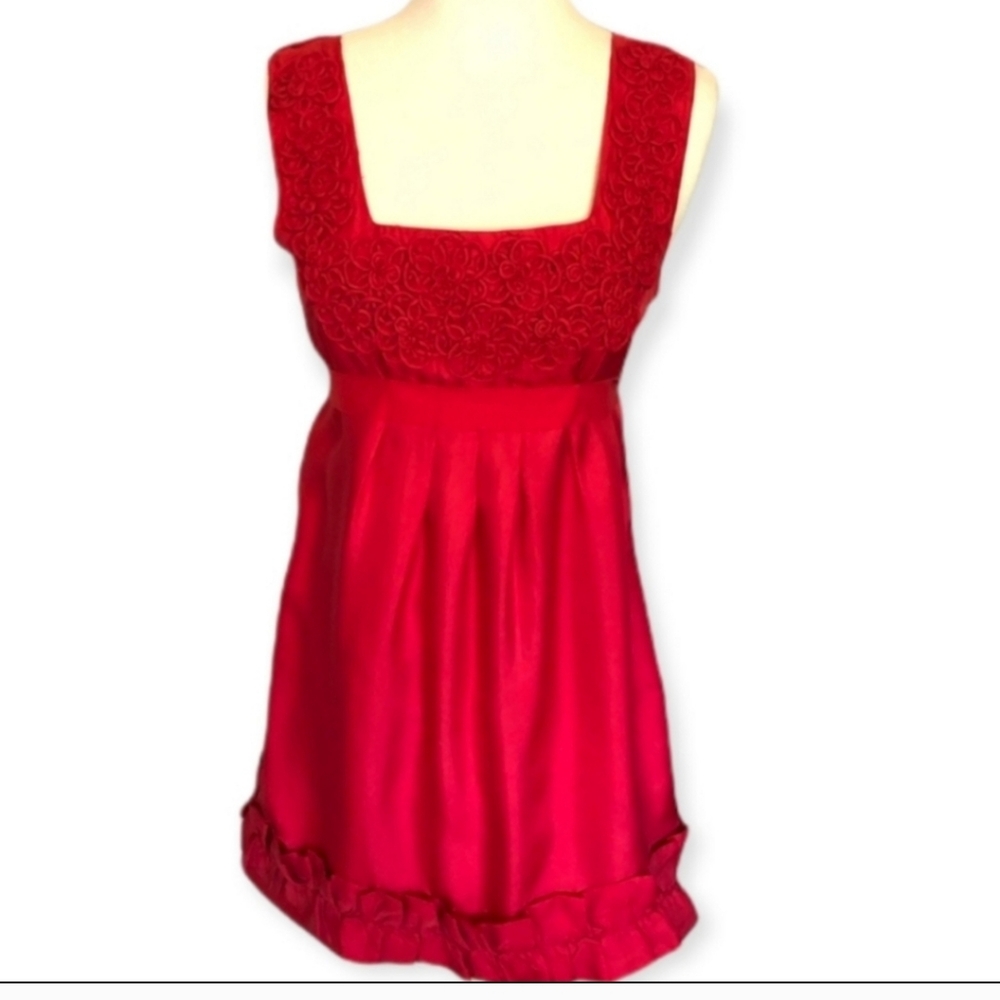 Yoana Baraschi Red Silk Valentines Cocktail Dress Size Small